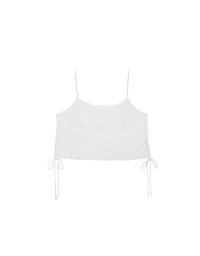 Sheer Polka Dot Cami with Drawstring Sides
