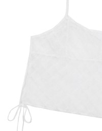 Sheer Polka Dot Cami with Drawstring Sides