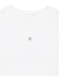 Logo Embroidered Short Sleeve Basic Fitted Tee