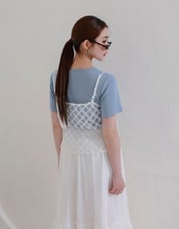 Logo Embroidered Short Sleeve Basic Fitted Tee