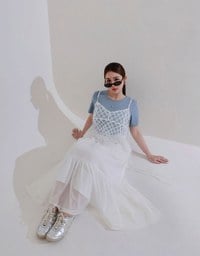 Logo Embroidered Short Sleeve Basic Fitted Tee