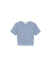 Logo Embroidered Short Sleeve Basic Fitted Tee