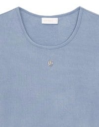 Logo Embroidered Short Sleeve Basic Fitted Tee