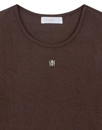 Logo Embroidered Short Sleeve Basic Fitted Tee