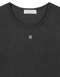 Logo Embroidered Short Sleeve Basic Fitted Tee