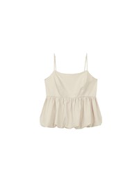 Adjustable Strap Gathered Bubble Peplum Cami Top