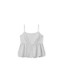 Adjustable Strap Gathered Bubble Peplum Cami Top