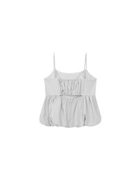 Adjustable Strap Gathered Bubble Peplum Cami Top