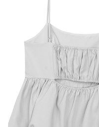 Adjustable Strap Gathered Bubble Peplum Cami Top
