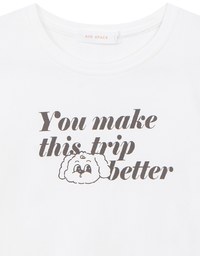 【Lyra & Toby】Embroidery Graphic Slogan Cropped Tee