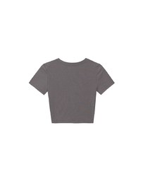 【Lyra & Toby】Embroidery Graphic Slogan Cropped Tee