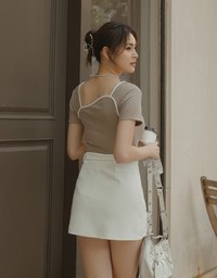 AIRY HOURGLASS Asymmetric Skirt with Drawstring Detail