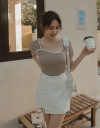 AIRY HOURGLASS Asymmetric Skirt with Drawstring Detail