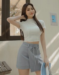 AIRY HOURGLASS Asymmetric Skirt with Drawstring Detail