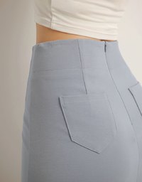 AIRY HOURGLASS Cooling Front Asymmetric Slit Maxi Skirt with Back Pockets