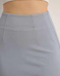 AIRY HOURGLASS Cooling Front Asymmetric Slit Maxi Skirt with Back Pockets