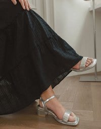 Flowy Polka Dot Tiered Maxi Skirt