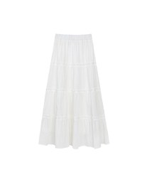 Flowy Polka Dot Tiered Maxi Skirt