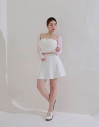 涼感CEO 抓褶傘襬短裙