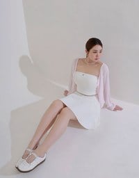 涼感CEO 抓褶傘襬短裙
