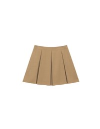 Tailored A Line Pleated Mini Skirt with Wide Waistband Detail