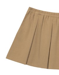 Tailored A Line Pleated Mini Skirt with Wide Waistband Detail