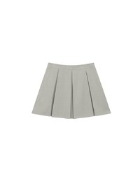 Tailored A Line Pleated Mini Skirt with Wide Waistband Detail