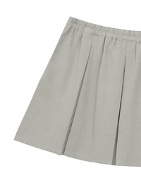 Tailored A Line Pleated Mini Skirt with Wide Waistband Detail
