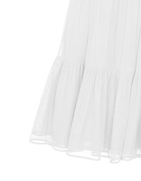 Mesh Overlay Flowy Hem Tiered Maxi Skirt