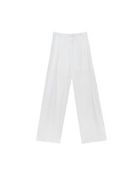 Cooling Fabric Lighweight High Waist Wide Leg Pants with Pleated Front Detail