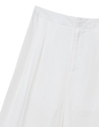Cooling Fabric Lighweight High Waist Wide Leg Pants with Pleated Front Detail