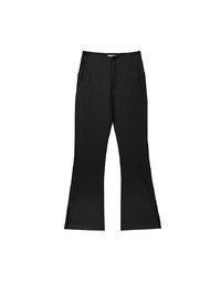 Minimal High Waist Flare Pants with Front Side Slit Detail