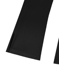 Minimal High Waist Flare Pants with Front Side Slit Detail