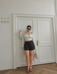 AIRY HOURGLASS Cooling High Waist Sculpted Shorts with Back Pockets
