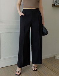 AIRY HOURGLASS Relaxed Fit Wide Leg Pants with Seam Detail