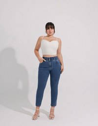 涼感デニムロングパンツ