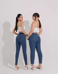 涼感デニムロングパンツ