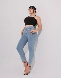涼感デニムロングパンツ