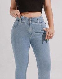 涼感デニムロングパンツ