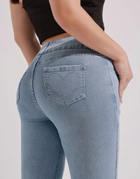 涼感デニムロングパンツ