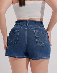 涼感デニムショートパンツ