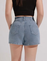 涼感デニムショートパンツ
