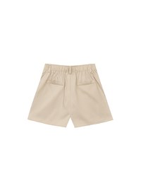 Pleated Front Elastic Waist Tailored Shorts