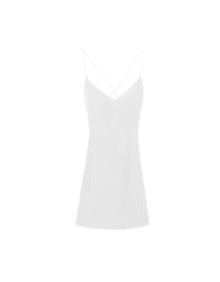 Cooling Fabric Crisscross Tie Back V Neck Spaghetti Strap Padded Mini Dress