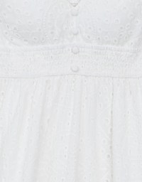 Boho Bohemian Style V Neck Eyelet Lace Tiered Padded Maxi Dress