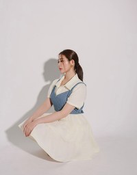 Button Down Puff Sleeve Flare Hem Tiered Mini Shirt Dress