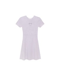 Heart Cut Out Ribbed Knit Fitted Mini Dress