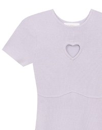 Heart Cut Out Ribbed Knit Fitted Mini Dress