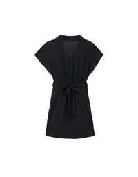 Cross Strap Waist Cut Out Detail Tailored Shirt Dress