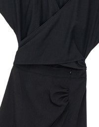 Cross Strap Waist Cut Out Detail Tailored Shirt Dress